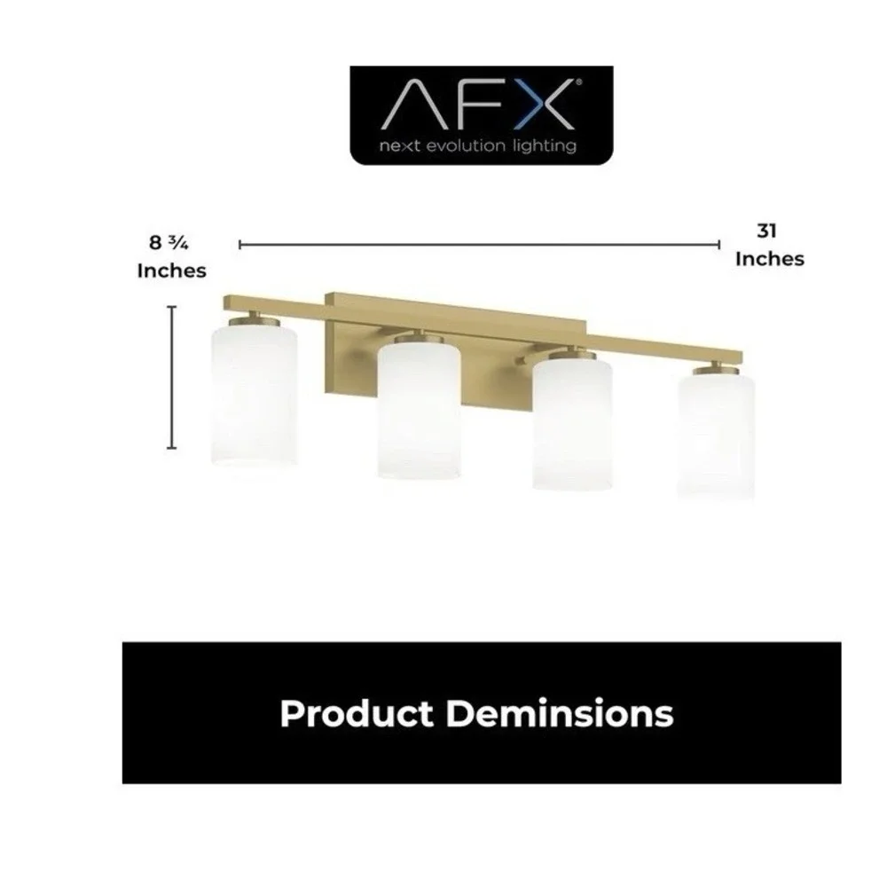 AFX LEOV3109MBLB Leo 31‎ Inch Vanity Light Requires 4 E26 A19 Bulbs 60W